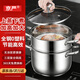 京嚴蒸鍋家用蒸煮燉湯鍋全鋼雙層復底廚房大容量蒸饅頭包子可視高拱蓋 上蒸下煮【鎖鮮蒸健康】適用4-7人 26cm 多層加大不串味蒸籠 | 蒸魚(yú)鍋加高鍋蓋蒸籠