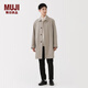 MUJI男式 不易沾水立領(lǐng)大衣 風(fēng)衣外套男中長(cháng)款25年冬季男裝 AD0WUC5A 深咖啡色 L (175/100A)