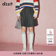 DZZIT地素春夏季學(xué)院風(fēng)百搭條紋百褶裙a字半身短裙女 深灰色 XS