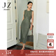 玖姿·安娜蔻三宅風(fēng)休閑氣質(zhì)褶皺半身裙女裝2023夏款優(yōu)雅裙子綠色 綠色系 M