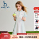 哈吉斯（HAZZYS）品牌童裝女童連衣裙夏季新款彈力柔軟透氣輕薄經(jīng)典翻領(lǐng)POLO裙 本白 165