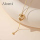 雅倫迪金色雙環(huán)長(cháng)款項鏈毛衣鏈輕奢高級感配飾女款2025新款裝飾長(cháng)款吊墜