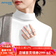 真維斯（JEANSWEST）半高領(lǐng)打底衫女2025新款加絨加厚秋冬德絨黑色內搭長(cháng)袖保暖秋衣