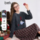 百圖（betu）女裝2025年冬季新款毛衣慵懶風(fēng)企鵝刺繡套頭顯瘦上衣女2512T11