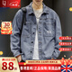 OLJ國際一線(xiàn)大牌牛仔外套春秋冬男寬松工裝夾克男士休閑上衣服翻領(lǐng) M[110-130斤]