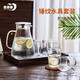 青蘋(píng)果水壺水杯套裝 涼水壺冷水壺錘紋耐熱玻璃嘟嘟壺*1錘紋玻璃杯*6