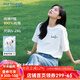 真維斯（JEANSWEST）純棉短袖T恤女2025夏季新款休閑半袖設計感圓領(lǐng)寬松顯瘦上衣服