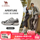 駱駝（CAMEL）復古運動(dòng)男鞋女鞋全地形跑步休閑慢跑鞋子 7013Q，駱駝白/黑/銀，男 40