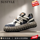 SUSTYLE奢侈高端品牌高檔真皮旅游休閑鞋男士秋冬新款牛皮厚底潮流板鞋男 白色 40