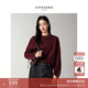 玖姿·安娜蔻優(yōu)雅淑女風(fēng)羊毛金蔥圓領(lǐng)落肩寬松針織衫女2025冬季新款 酒紅 M