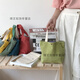 途尊（kingtrip）女士手提包ins日系燈芯絨糖果色便當包女可愛(ài)手提便當袋上班帶飯 淺綠
