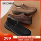 斯凱奇（Skechers）閃穿鞋|冬季新款男鞋一腳蹬舒適休閑鞋保暖加絨棉鞋雪地靴205606 全黑色/BBK 42