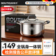 保蒂克304不銹鋼湯鍋3-4人5-6煮鍋家用燃氣灶電磁爐專(zhuān)用雙耳加厚食品級 【4-5人】湯鍋 24cm