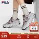 FILA 斐樂(lè )帕尼尼女鞋運動(dòng)鞋2025秋季新款籃球鞋休閑鞋面包老爹鞋 云灰色/燧石紫-CF 37.5