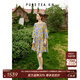 茶·愫【度假出游】puretea茶愫絲棉印花連衣裙女碎花娃娃裙2025夏新款 煙紫（第二批） S