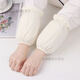 暢印冬季防污袖套女可愛(ài)學(xué)生韓版成人辦公套袖羽絨服卡通護袖兒童短款 兩顆珍珠一雙米白色