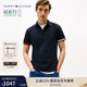 Tommy Hilfiger25春夏新款男裝珠地網(wǎng)眼休閑撞色袖口修身短袖翻領(lǐng)T恤POLO衫 藏青色DW5 L （推薦：140-155斤）