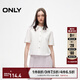 ONLY夏季設計感刺繡正肩寬松短袖純棉襯衫女|124205020 A06 太古白色 S 160/80A