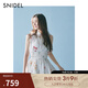 SNIDEL【明星同款】2025春夏蝴蝶結系帶荷葉邊無(wú)袖連衣裙SWFO252071 花朵圖案 L (2)