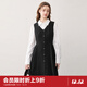 樂(lè )町收腰V領(lǐng)背心裙20千金風(fēng)黑色連衣裙OL外穿無(wú)袖裙 黑色（現貨） M