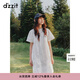 DZZIT地素連衣裙夏季娃娃領(lǐng)花邊白色短袖裙子女3J2O4391B 白色 XS