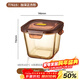 泰福高（TAFUCO）保鮮盒高硼硅玻璃微波飯盒便攜家用冷藏900ml加深方形棕色T7615