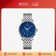 美度（MIDO）瑞士手表 貝倫賽麗系列 “月相”自動(dòng)機械腕表情侶表送愛(ài)人禮物 男士腕表藍盤(pán)M027.407.11.040.00
