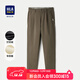 HLA海瀾之家休閑褲男款燈芯絨華夫格錐形褲子男春秋 卡其BK M 170/78A 推薦121~134斤