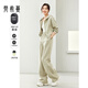 梵希蔓灰色時(shí)尚套裝女兩件套2025年春春季新款連帽上衣+褲子 M5953 淺綠色 L