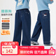 茵曼（INMAN）童裝女童加絨牛仔褲臘腸狗25冬季兒童中大童寬松保暖直筒褲 牛仔藍 160