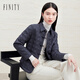 菲妮迪（FINITY）菲妮迪棉衣棉服冬季新款簡(jiǎn)約短款翻領(lǐng)氣質(zhì)保暖外套女 藏青色 M