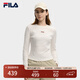 FILA 斐樂(lè )官方女子針織長(cháng)袖衫2025冬新款時(shí)尚休閑簡(jiǎn)約基礎圓領(lǐng)長(cháng)T 云峯白-IV M 165/84A/M