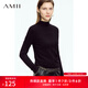 AMII女裝2025秋季簡(jiǎn)潔通勤基礎款百搭半高領(lǐng)修身毛衣女顯瘦長(cháng) 黑色 XL