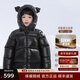 高梵兒童羽絨服黑金5.0鵝絨服男女童寶寶輕薄短款面包服保暖羽絨外套 YT黑色-小貓耳朵 110 【飛天鵝絨】