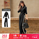駱駝（CAMEL）立領(lǐng)健身女裝撞色修身兩件套運動(dòng)服 Y24CAWL6620 幻影黑 L