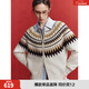ELLE【100%綿羊毛】費爾島新年針織開(kāi)衫女2025冬季新款慵懶感毛衣 米白 L
