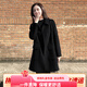鄂爾多斯市產(chǎn)高端羊絨大衣100%羊毛女雙面絨雙面羊絨大衣女小個(gè)子 黑色 L