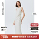 朗姿法式高端精致氣質(zhì)修身連衣裙新款獨特顯瘦裙子 本白色 S