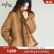 伊芙麗（eifini）蔣欣代言伊芙麗拼接設計可立領(lǐng)咖啡色外套2025秋季新款 暮秋駝 預售 M 105-120斤