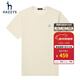 哈吉斯（HAZZYS）男裝 【薄荷曼波風(fēng)】夏款刺繡凈色圓領(lǐng)短袖T恤衫ASTZE03BE65 米黃色OW XL (180/100A 50)