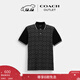 蔻馳（COACH）【圣誕禮物】奧萊男士男裝經(jīng)典標志POLO衫百搭短袖 木炭灰色 經(jīng)典標識 M