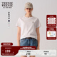 Teenie Weenie小熊2025年白色t恤新款夏季基礎圓領(lǐng)棉短袖上衣女裝 象牙白 M 165