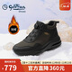 金利來(lái)（Goldlion）男鞋冬季加絨皮鞋保暖舒適男士高幫鞋G550440093RAS灰黑色40