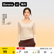 蕉內（Bananain）【劉浩存同款】熱皮301+女士打底衣長(cháng)袖T恤棉感25秋冬保暖可外穿 【劉浩存同款|芭蕾領(lǐng)】燕麥奶 M