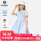 納維凱爾（Navigare）女童短袖連衣裙夏季兒童裙子POLO領(lǐng)涼感舒適海岸的風(fēng)冰晶藍140