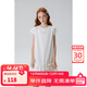 ELLE KIDS燙鉆木耳邊小飛袖A字連衣裙夏季新款女童輕薄透氣圓領(lǐng)休閑長(cháng)裙 本白色 110/120