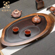 瑯庭琊坊創(chuàng  )意實(shí)木茶盤(pán)家用整塊黑檀原木年輪單層排水家用商務(wù)禮品藝術(shù)茶臺 自然邊75*33