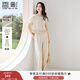 香影老錢(qián)風(fēng)闊腿褲套裝女2026春新款含亞麻一整套穿搭短袖兩件套 鷺白 S