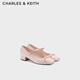 CHARLES&KEITH26春新品蝴蝶結圓頭瑪麗珍鞋芭蕾舞鞋CK1-60361613 Light Pink淺粉色 38 （245）