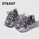星期六童鞋女童老爹鞋冬季新款男童學(xué)生鞋子兒童運動(dòng)鞋加絨 凝夜紫36